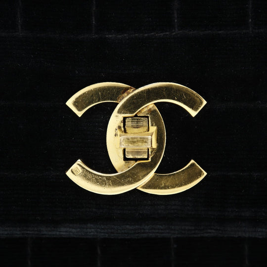 CHANEL Shoulder Bag Velor black Double chain Mademoiselle ChainShoulder Women Used Authentic