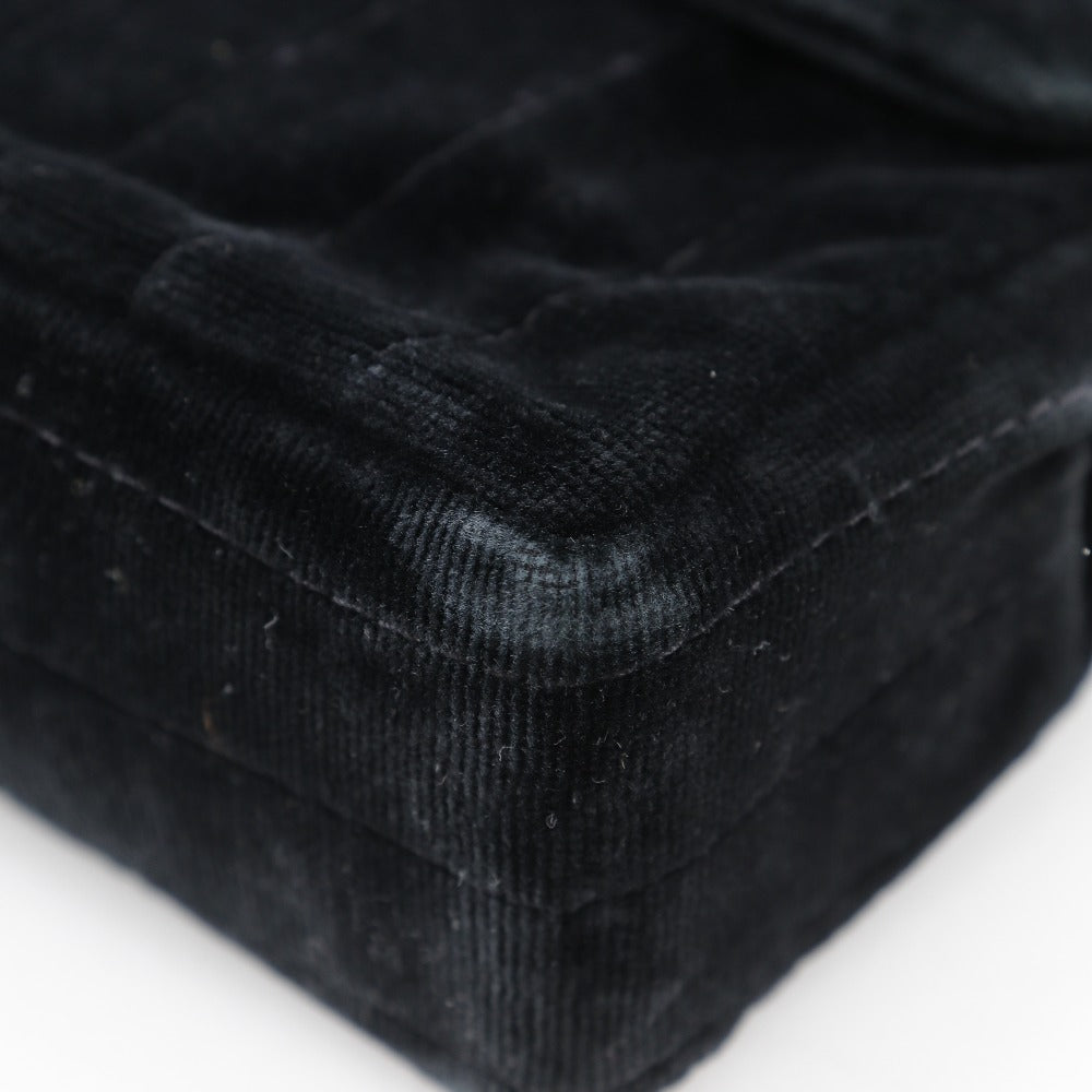 CHANEL Shoulder Bag Velor black Double chain Mademoiselle ChainShoulder Women Used Authentic