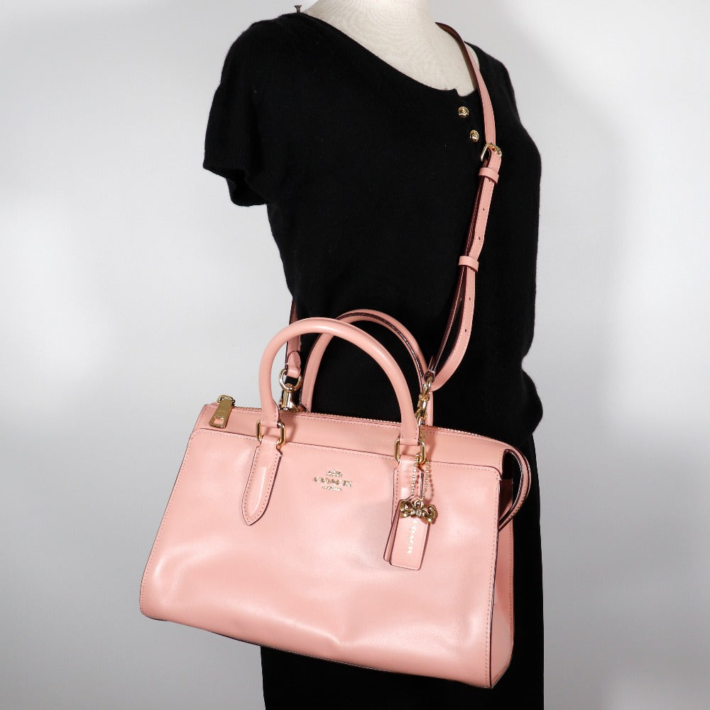 COACH Handbag 39290 leather pink Selena Gomez collaboration 2WAYShoulder Selena Bond Bag Women Used Authentic