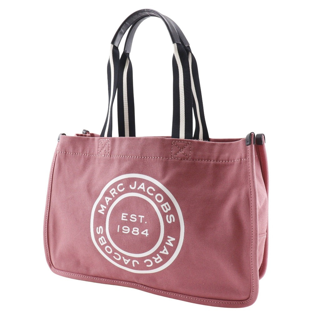 MARC JACOBS Tote Bag H052M06FA21 668 canvas pink logo Women Used Authentic