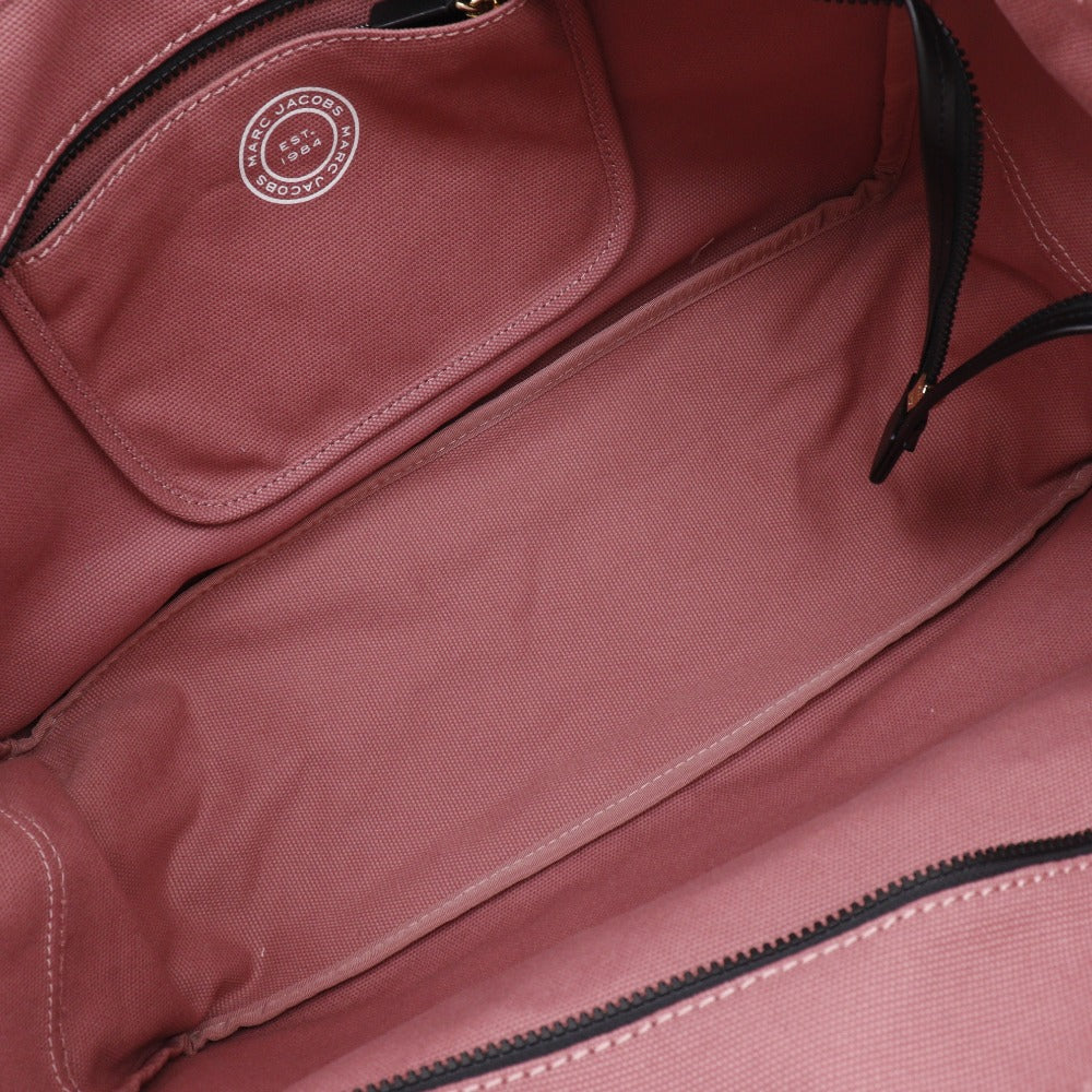 MARC JACOBS Tote Bag H052M06FA21 668 canvas pink logo Women Used Authentic