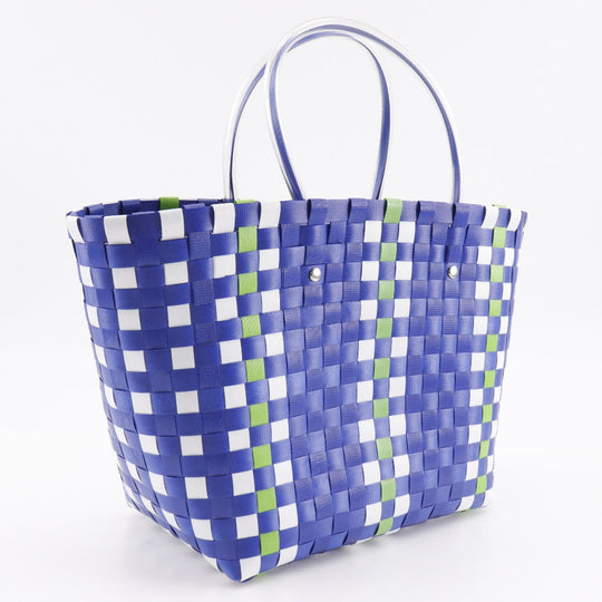 MARNI Handbag polypropylene blue basket Flower cafe picnic bag Women Used Authentic