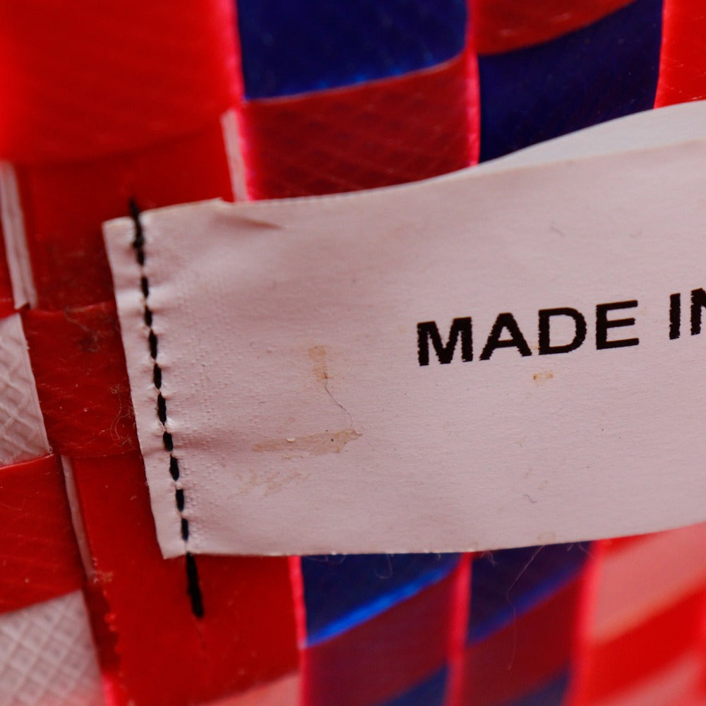 MARNI Handbag polypropylene Red Mini basket Flower cafe picnic bag Women Used Authentic