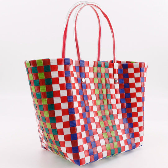 MARNI Handbag polypropylene Red Mini basket Flower cafe picnic bag Women Used Authentic