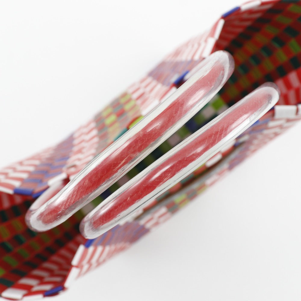 MARNI Handbag polypropylene Red Mini basket Flower cafe picnic bag Women Used Authentic