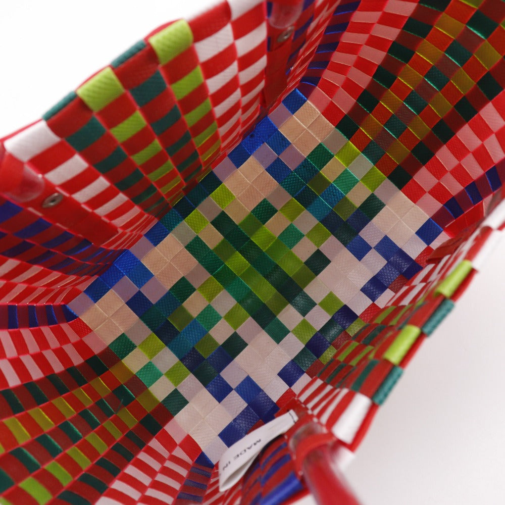 MARNI Handbag polypropylene Red Mini basket Flower cafe picnic bag Women Used Authentic