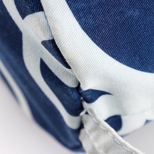 CHANEL Shoulder Bag cotton Navy blue COCO Mark Bysy line Beach bag Women Used Authentic