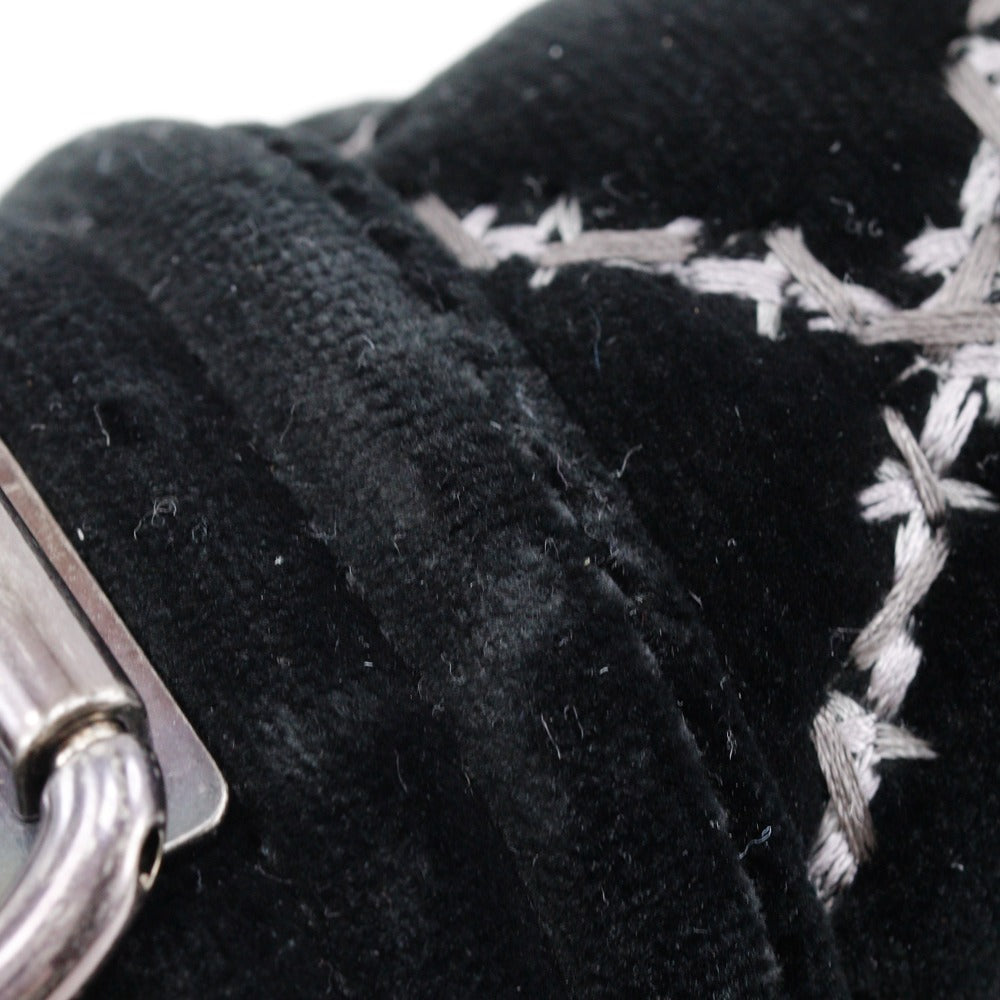CHANEL Shoulder Bag Velour, Leather black Matelasse stitch ChainShoulder Boy Chanel 25 Women Used Authentic