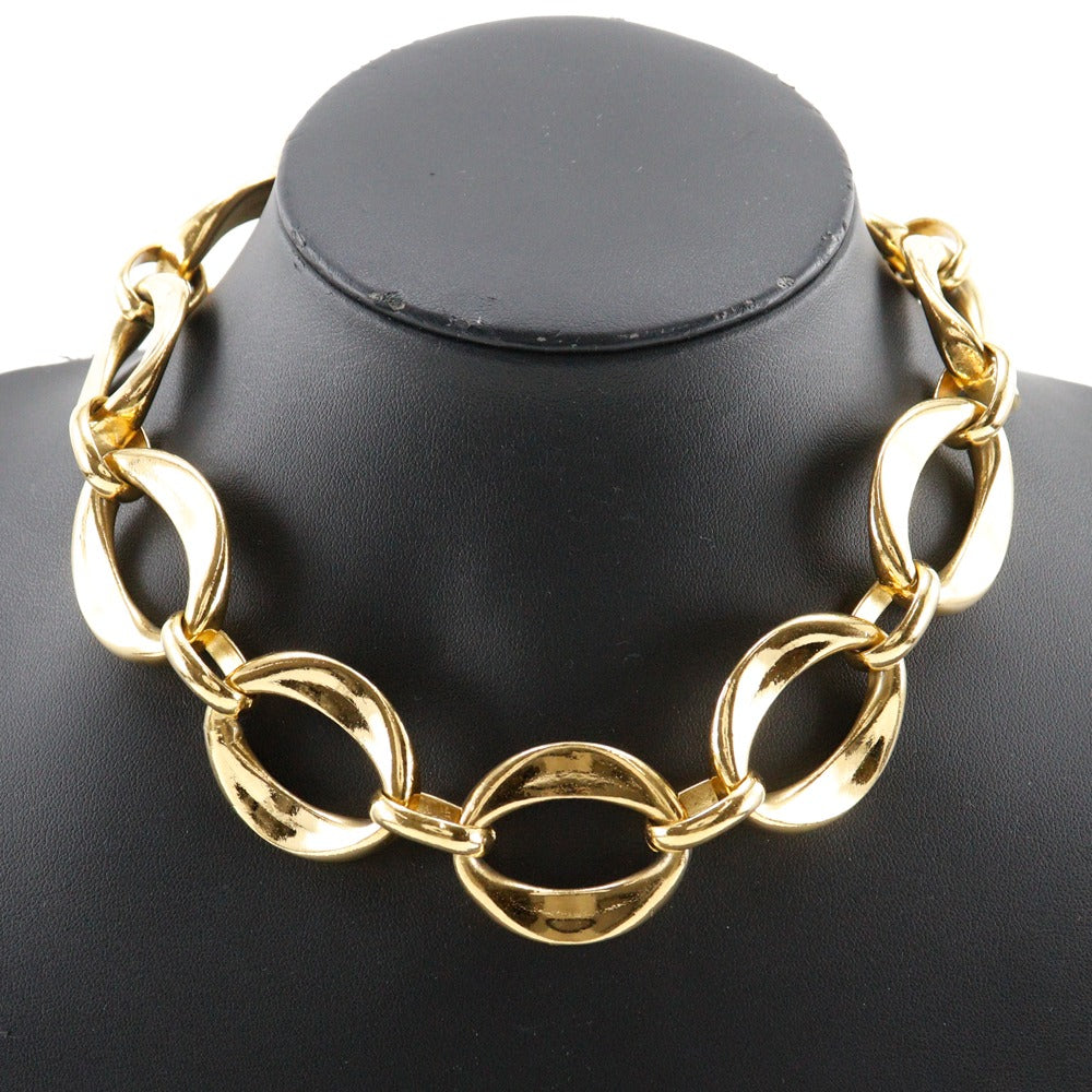 CHANEL Necklace Plated Gold gold vintage Chain choker Women Used Authentic