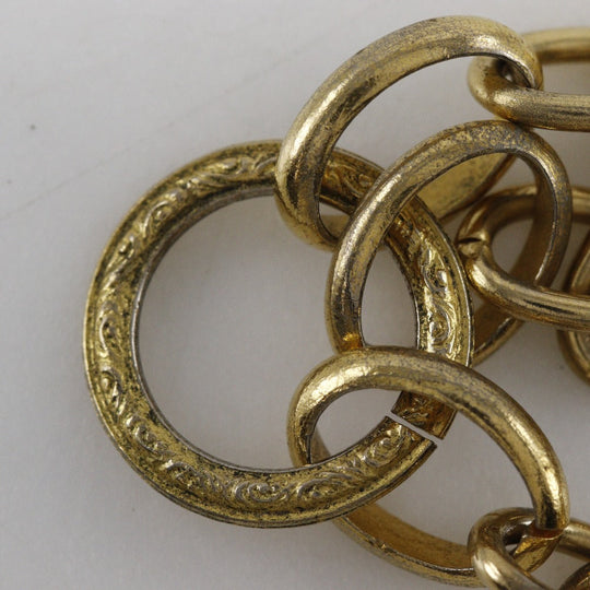 CHANEL bracelet Plated Gold gold vintage COCO Mark 3 in a row