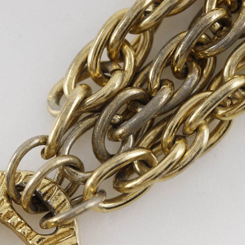 CHANEL bracelet Plated Gold gold vintage COCO Mark 3 in a row