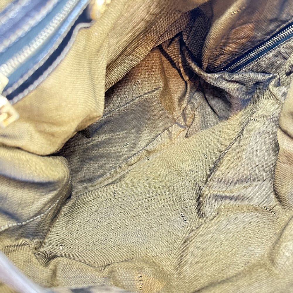 FENDI Backpack canvas canvas Khaki black Zucca Women Used Authentic