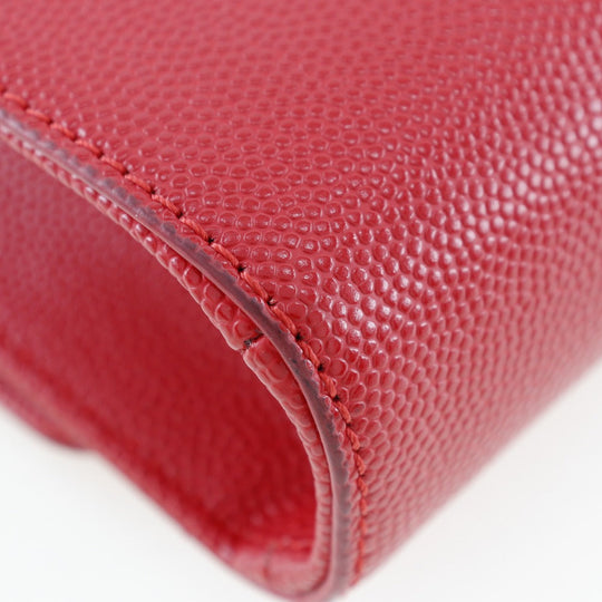 MARIO VALENTINO Shoulder Bag leather Red 2-way clutch ChainShoulder Women Used Authentic