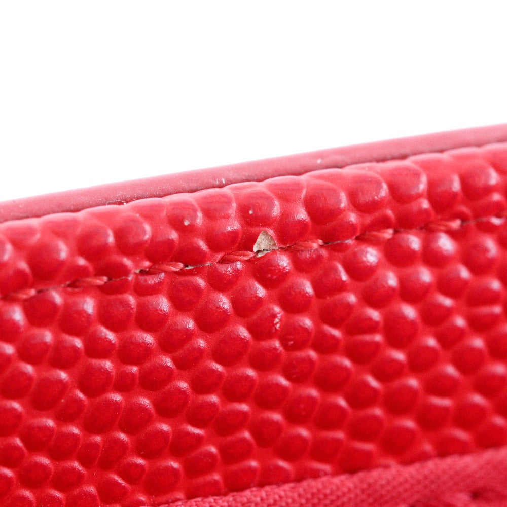 MARIO VALENTINO Shoulder Bag leather Red 2-way clutch ChainShoulder Women Used Authentic