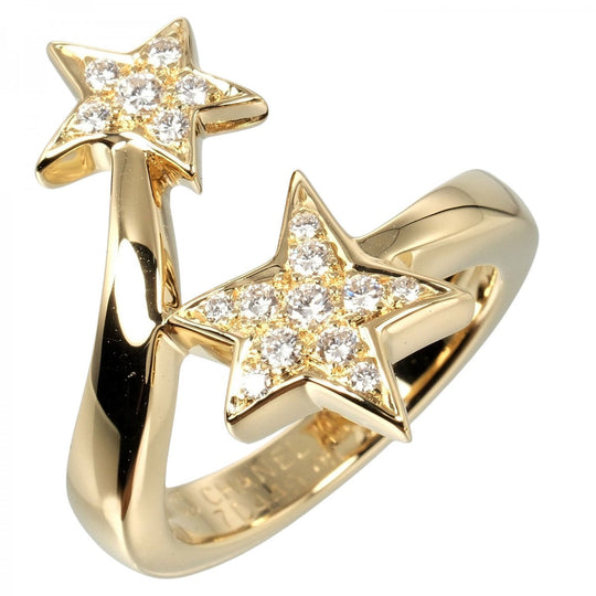 CHANEL Ring K18 Yellow Gold, Diamond gold comet Women Used Authentic