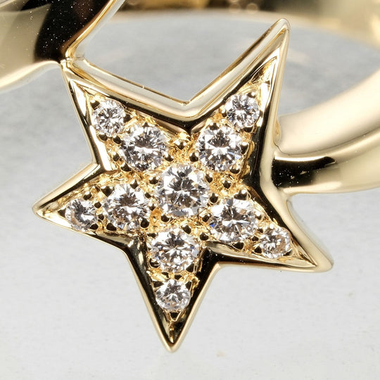CHANEL Ring K18 Yellow Gold, Diamond gold comet Women Used Authentic