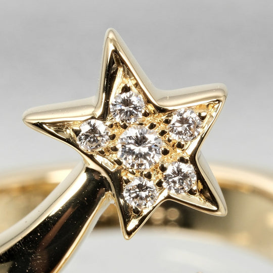 CHANEL Ring K18 Yellow Gold, Diamond gold comet Women Used Authentic