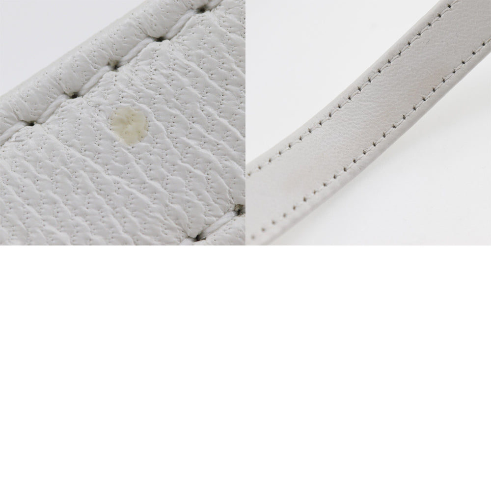 CHANEL Shoulder Bag AS0584 lambskin White Matrasse Women Used Authentic