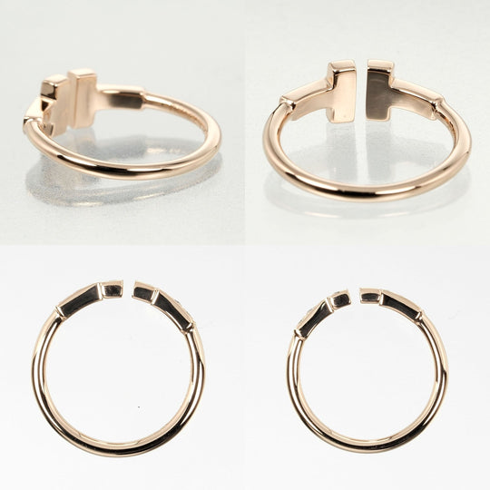 TIFFANY&Co. Ring K18 pink gold, 12P diamonds Pink gold T wire Women Used Authentic