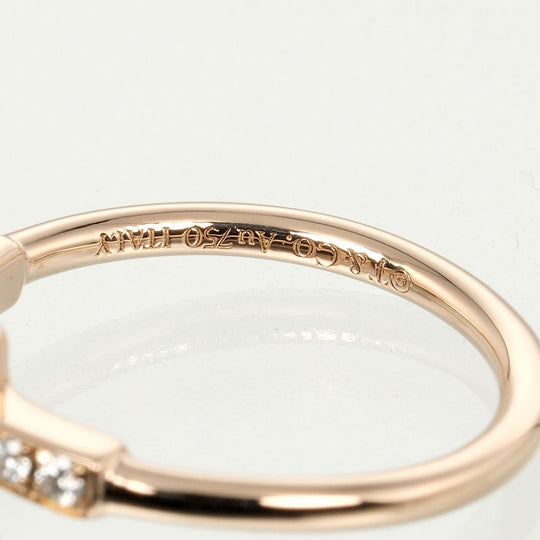 TIFFANY&Co. Ring K18 pink gold, 12P diamonds Pink gold T wire Women Used Authentic