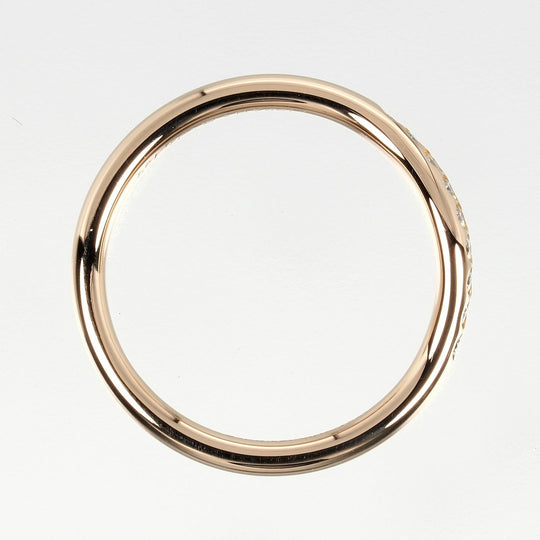 TIFFANY&Co. Ring K18 pink gold, 9P diamonds gold Curved band Women Used Authentic