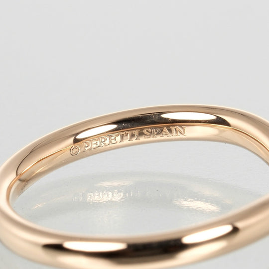 TIFFANY&Co. Ring K18 pink gold, 9P diamonds gold Curved band Women Used Authentic