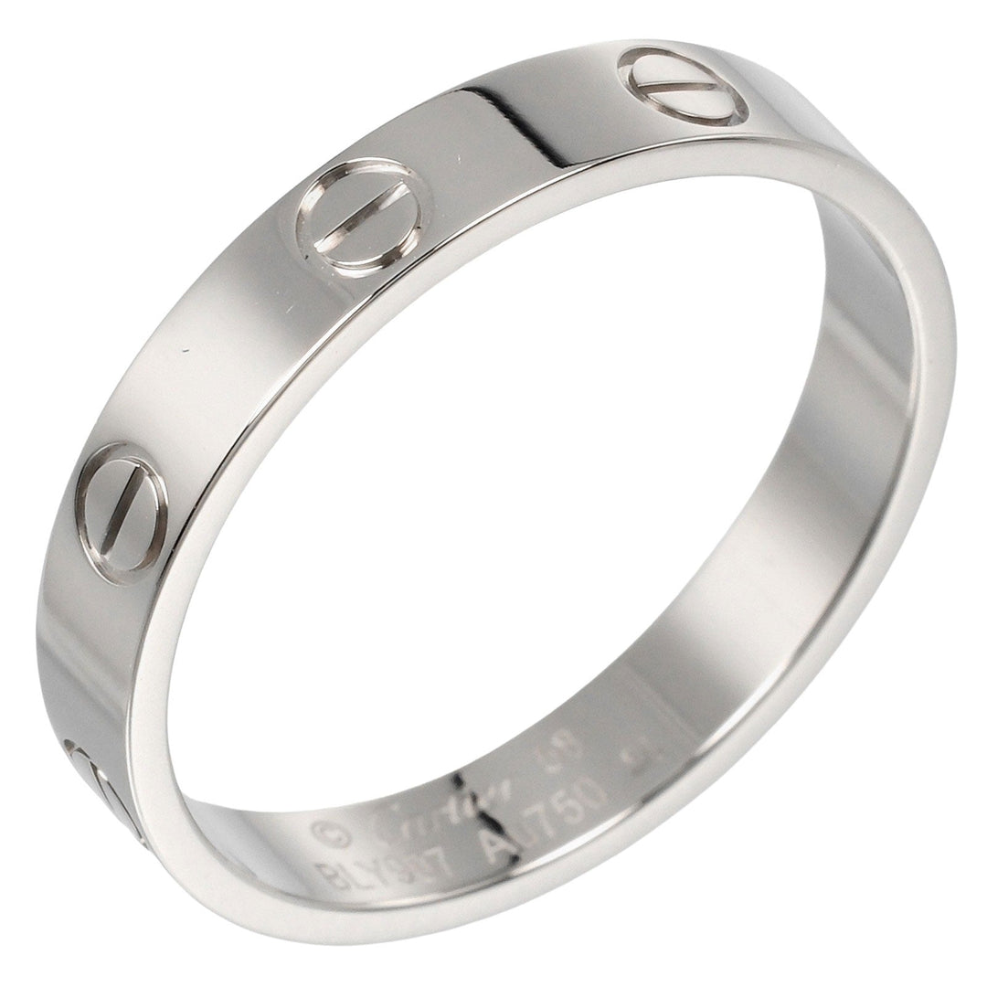 CARTIER Ring K18 white gold White gold mini love wedding Women 58 Used Authentic