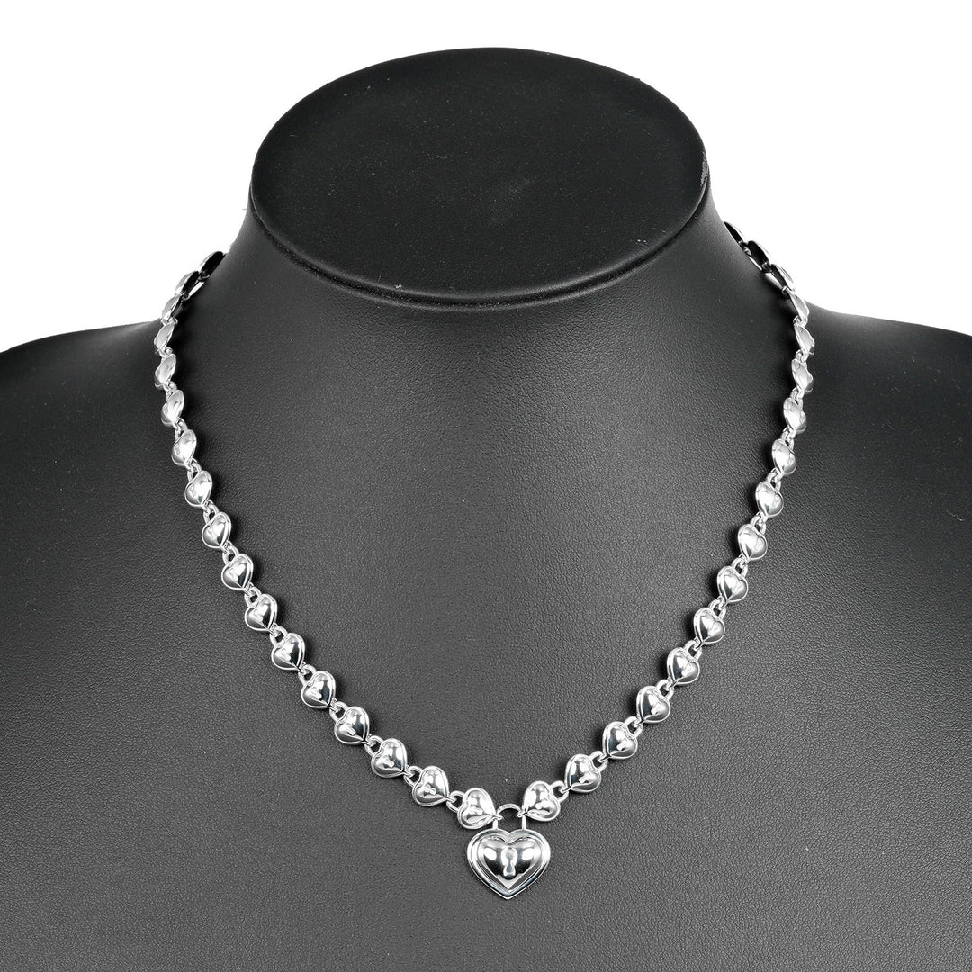 TIFFANY&Co. Necklace Silver925 Silver Heart lock Women Used Authentic
