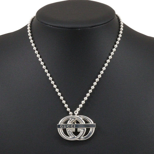 GUCCI Necklace Silver925 Silver Interlocking G Women Used Authentic