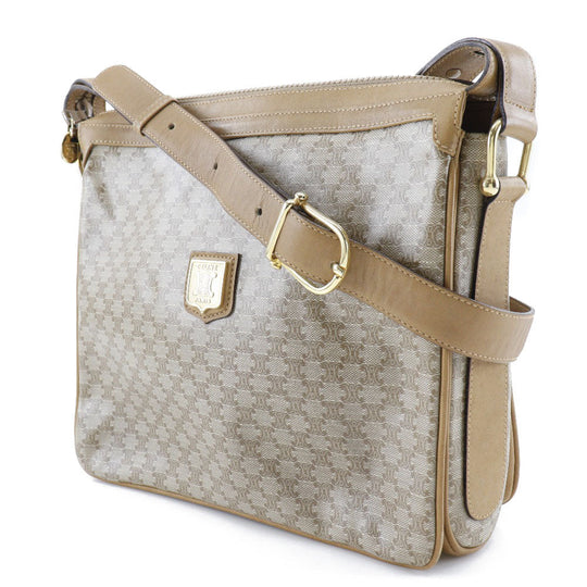 CELINE Shoulder Bag PVC beige Macadam Women Used Authentic