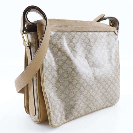 CELINE Shoulder Bag PVC beige Macadam Women Used Authentic