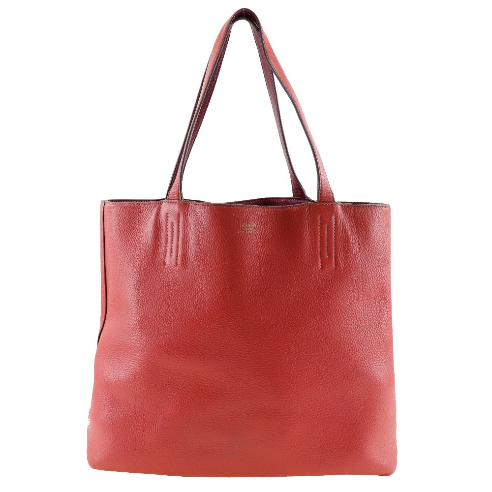 HERMES Tote Bag Taurillon Clemence Bougainvillea reversible Doble Sense 45 Women Used Authentic