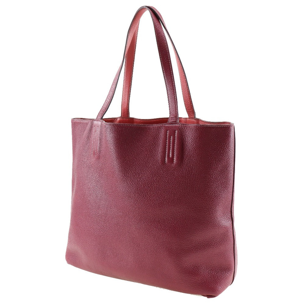 HERMES Tote Bag Taurillon Clemence Bougainvillea reversible Doble Sense 45 Women Used Authentic