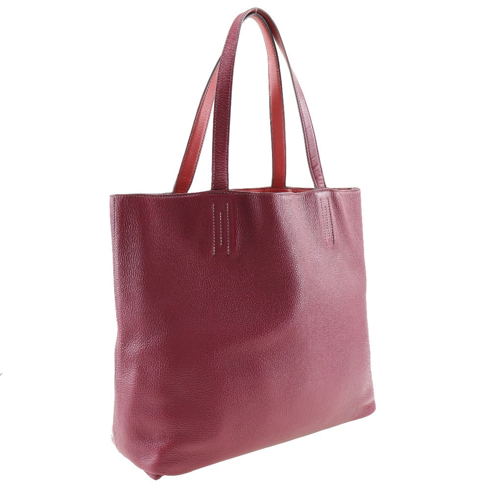 HERMES Tote Bag Taurillon Clemence Bougainvillea reversible Doble Sense 45 Women Used Authentic