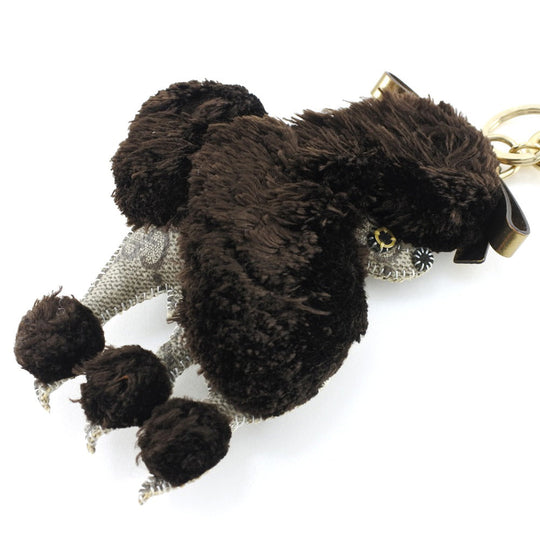 GUCCI key ring GG Supreme Canvas Brown Guccioli Bag charm poodle Women Used Authentic