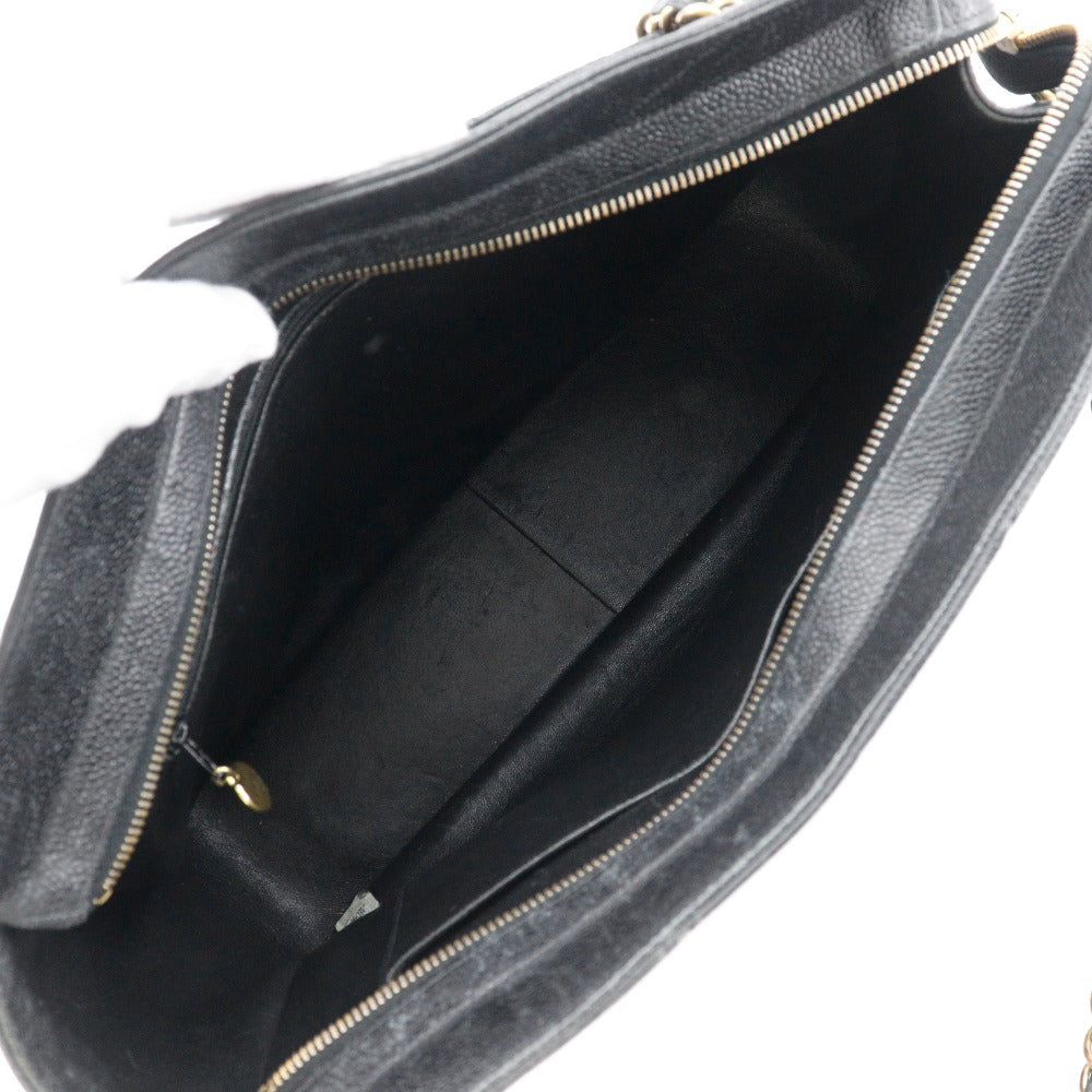 CHANEL Shoulder Bag Caviar skin black ChainShoulder Women Used Authentic