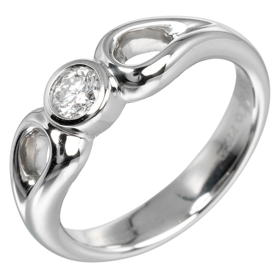 TIFFANY&Co. Ring Pt950Platinum, Diamond Platinum Double teardrop Women Used Authentic