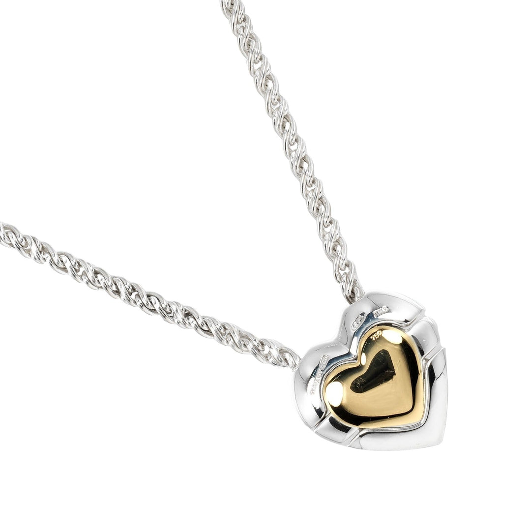 TIFFANY&Co. Necklace Silver925, K18 Gold Silver Puzzle heart Women Used Authentic