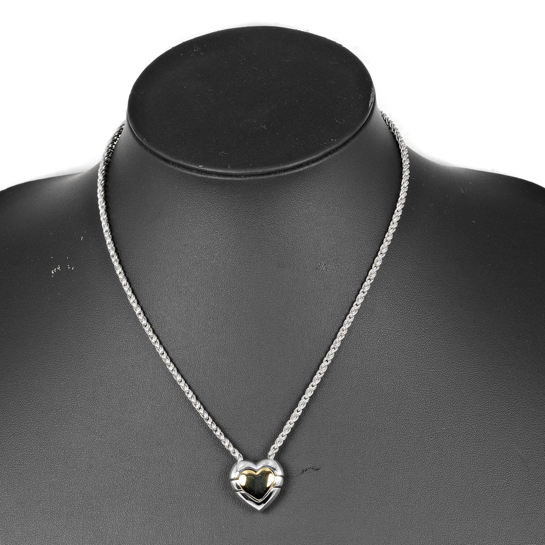 TIFFANY&Co. Necklace Silver925, K18 Gold Silver Puzzle heart Women Used Authentic