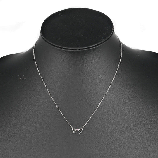 TIFFANY&Co. Necklace Silver925, pink sapphire Silver Double Loving Heart Women Used Authentic