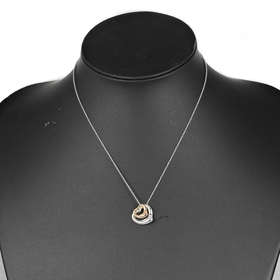 TIFFANY&Co. Necklace Silver925, K18 pink gold Silver Double open heart Women Used Authentic