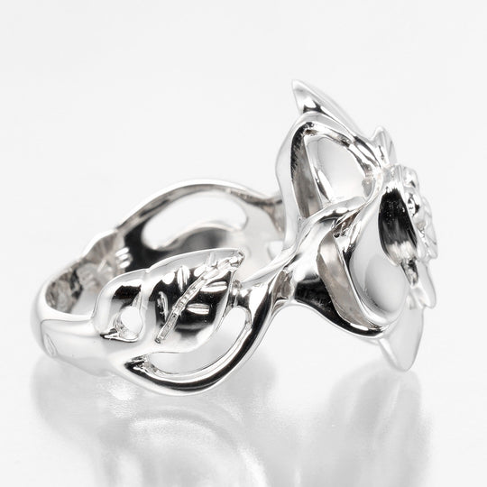 CHANEL Ring K18 white gold White gold Camelia Women Used Authentic