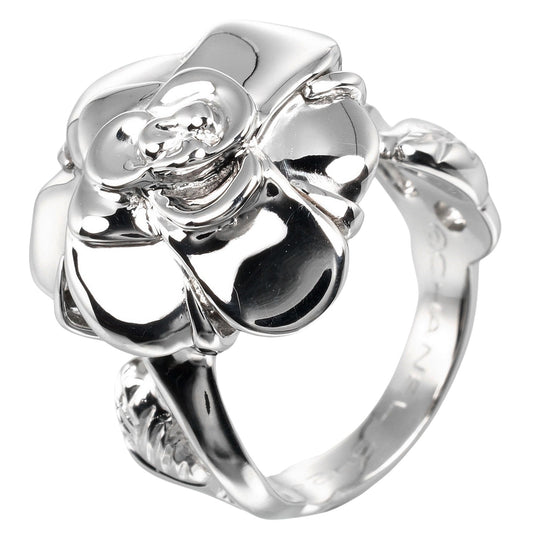 CHANEL Ring K18 white gold White gold Camelia Women Used Authentic