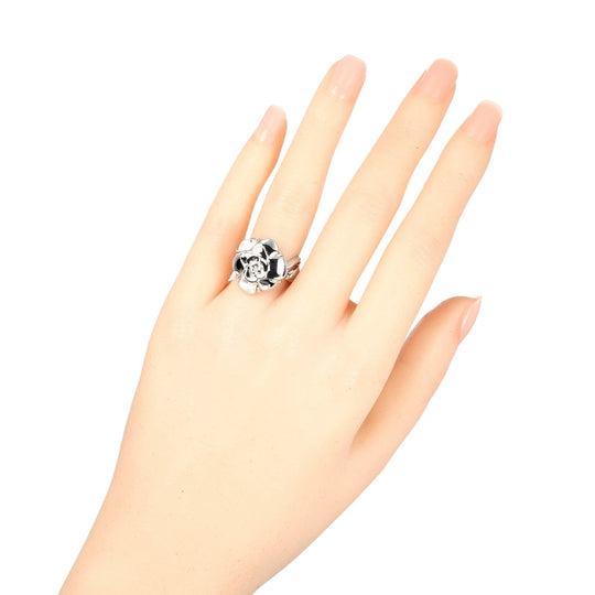 CHANEL Ring K18 white gold White gold Camelia Women Used Authentic