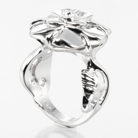 CHANEL Ring K18 white gold White gold Camelia Women Used Authentic