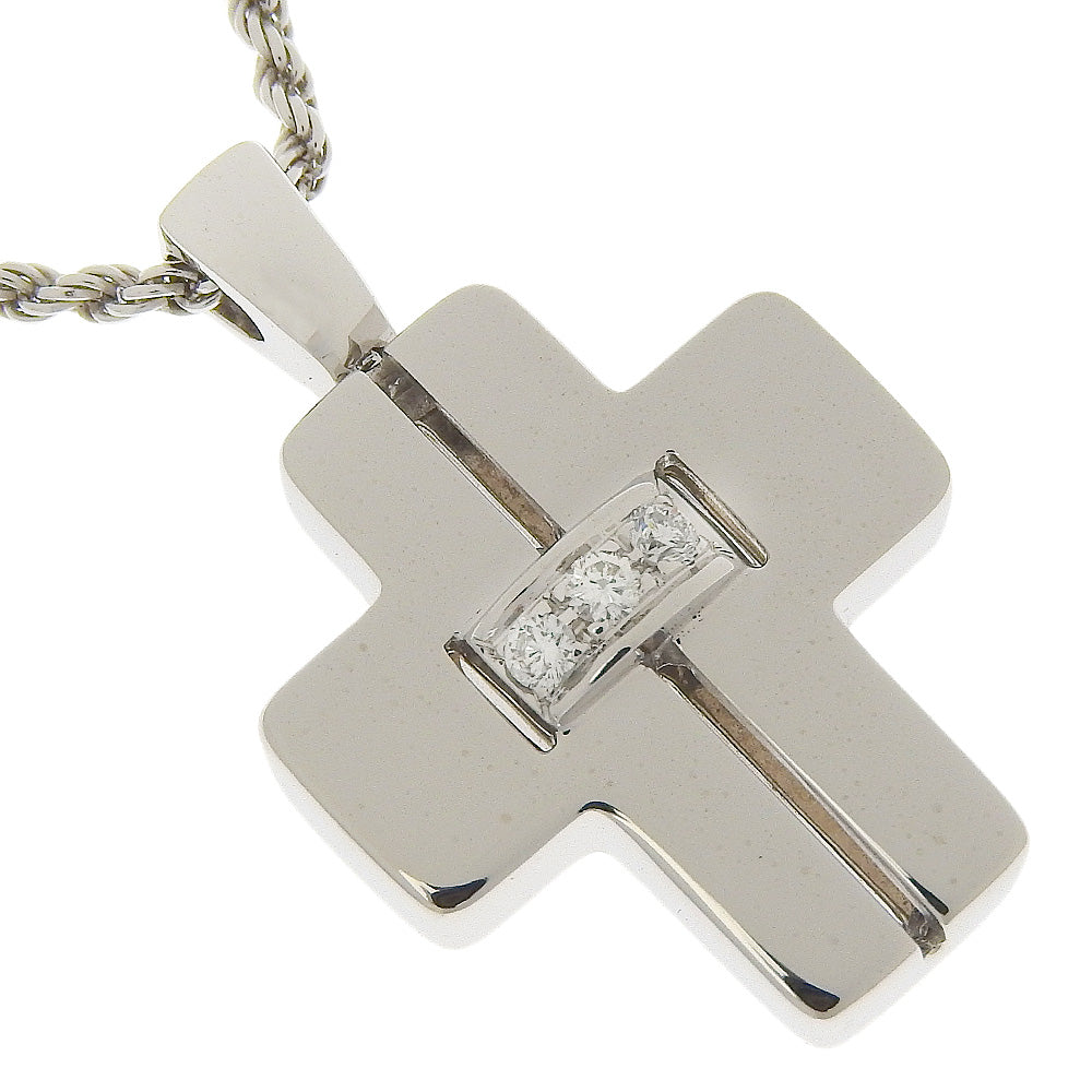 Damiani Necklace K18 White Gold, Diamond Silver 3P diamond cross