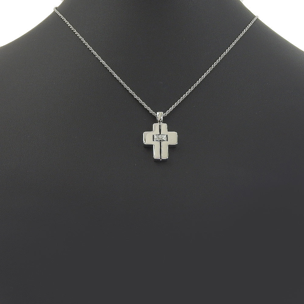 Damiani Necklace K18 White Gold, Diamond Silver 3P diamond cross