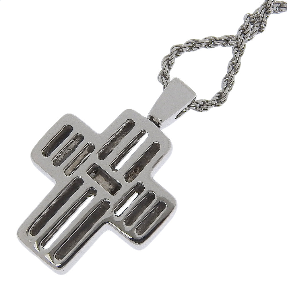 Damiani Necklace K18 White Gold, Diamond Silver 3P diamond cross