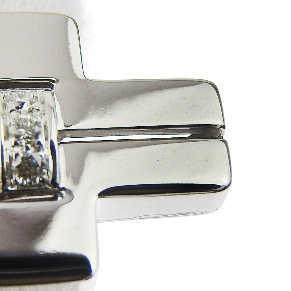 Damiani Necklace K18 White Gold, Diamond Silver 3P diamond cross