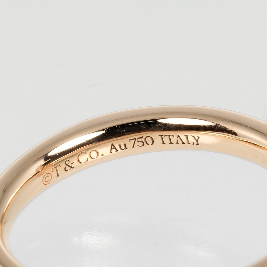 TIFFANY&Co. Ring K18 pink gold, diamond gold T One Narrow Women Used Authentic